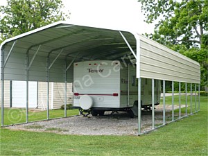 Boxed Eave Roof Style RV Carport with One Panel per Side